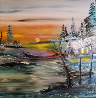Peinture intitulée "One time in winter" par Pascal Jung, Œuvre d'art originale, Huile