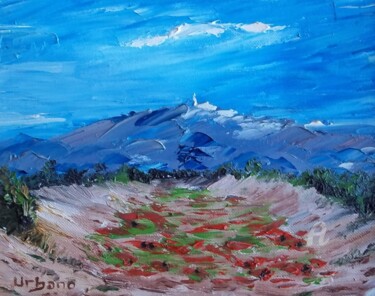 Ζωγραφική με τίτλο "Champ de Coquelicots" από Roberto Urbano, Αυθεντικά έργα τέχνης, Λάδι