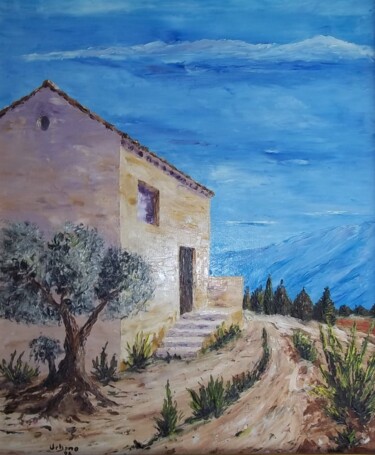 Ζωγραφική με τίτλο "Le Mas de provence" από Roberto Urbano, Αυθεντικά έργα τέχνης, Λάδι