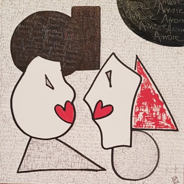Peinture intitulée "AMORE" par Isabelle Blondel, Œuvre d'art originale, Acrylique