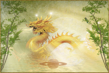 数字艺术 标题为“Dragon d'or suite” 由Harald Dastis, 原创艺术品, 数字油画