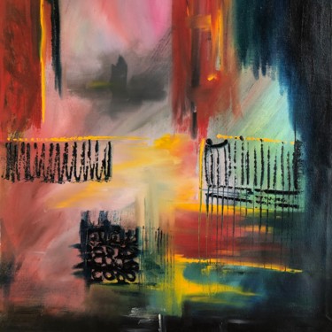 Painting titled "On the other side" by Atignas Art, Original Artwork, Oil Mounted on Wood Panel