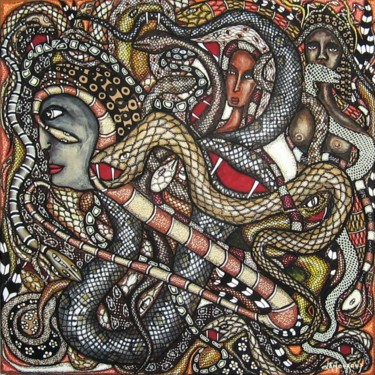 제목이 "Le nœud de serpents"인 미술작품 Bertrand Lamouroux로, 원작, 아크릴