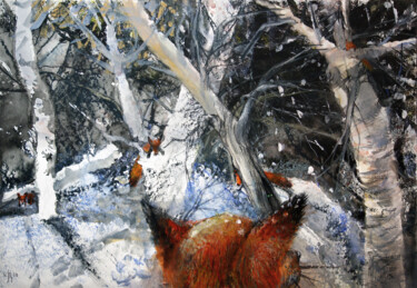 Ready or not, here I come Malerei mit dem Titel "Ready or not, here…" von Maria Shedrina, Original-Kunstwerk, Aquarell