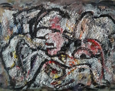 Peinture intitulée "en ville d'hiver" par Sam Keusseyan, Œuvre d'art originale, Acrylique