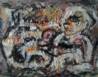 Painting titled "femme sur tapis" by Sam Keusseyan, Original Artwork, Acrylic