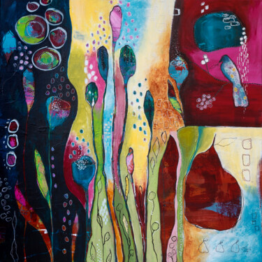 Jardin de rêves Peinture intitulée "Jardin de rêves" par Chantal Proulx, Œuvre d'art originale, Acrylique Monté sur Châssis en bois