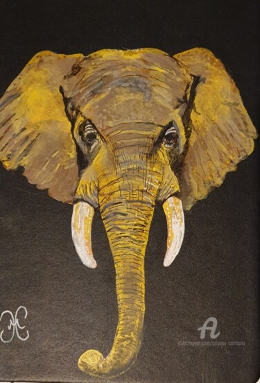 图画 标题为“Elephant carnet de…” 由Cristina Carmona, 原创艺术品, 标记