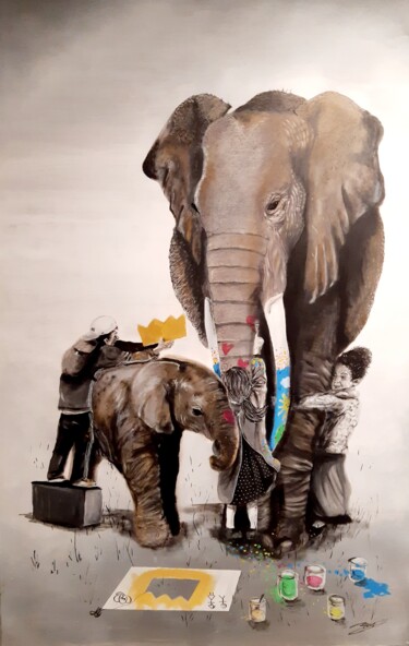 Peinture intitulée "Your Majesty" par Kevin Bardin, Œuvre d'art originale, Acrylique