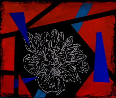 Aphrodite flower (framed artwork) Pintura titulada "Aphrodite flower (f…" por Cb., Obra de arte original, Acrílico