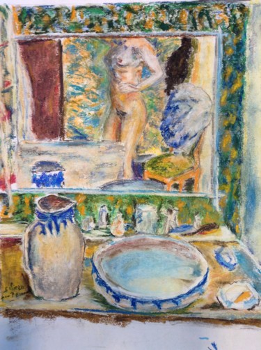Dessin intitulée "TRAVAIL SUR LE MIRO…" par Serge Elie, Œuvre d'art originale, Pastel Monté sur artwork_cat.