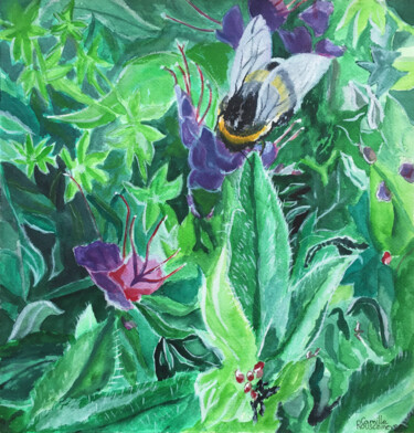 绘画 标题为“Exubérante nature” 由Camille Rouschmeyer, 原创艺术品, 水彩