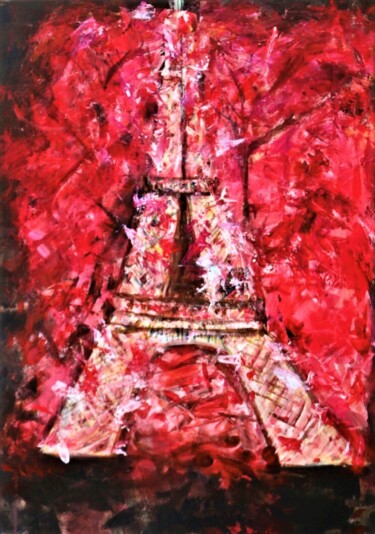 Paris mon amour Pintura intitulada "Paris mon amour" por Habib Bouyachou, Obras de arte originais, Acrílico