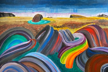 Pintura titulada "moodscape 1 (paysag…" por Jacques Durand, Obra de arte original, Acrílico