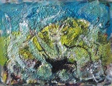 Painting titled "les chèvres joyeux" by Sam Keusseyan, Original Artwork, Acrylic
