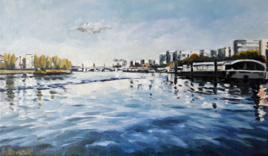 Peinture intitulée "Depuis l'ile de la…" par Pascal Brachet, Œuvre d'art originale, Huile