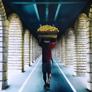 绘画 标题为“Pont de Paris” 由Ji Aime Art, 原创艺术品, 丙烯 安装在木质担架架上