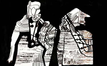 "Pareja en paseo noc…" başlıklı Resim Juan Britos tarafından, Orijinal sanat, Akrilik