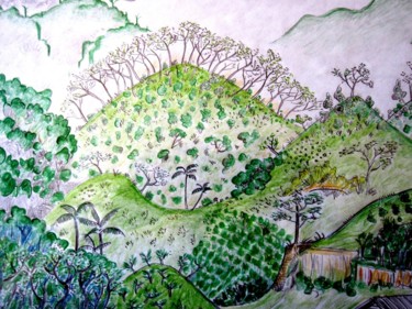 "Hill in Costa Rica…" başlıklı Resim Jacques Durand tarafından, Orijinal sanat, Kalem