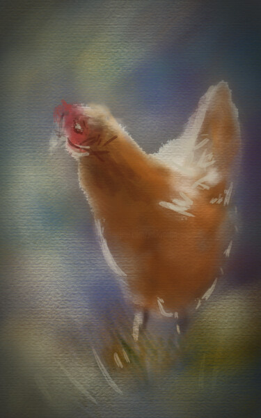 Digital Arts με τίτλο "Ma poule. ?." από Jacky Patin, Αυθεντικά έργα τέχνης, Ψηφιακή ζωγραφική