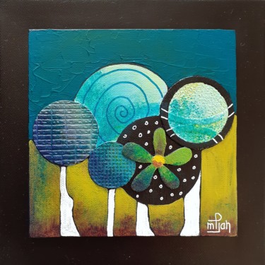 Peinture intitulée "Arbres 4 20X20" par Marie-Pierre Jan, Œuvre d'art originale, Acrylique Monté sur Châssis en bois