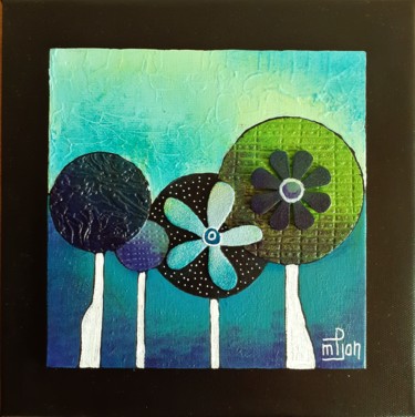 Peinture intitulée "Arbres 1 20X20" par Marie-Pierre Jan, Œuvre d'art originale, Acrylique Monté sur Châssis en bois