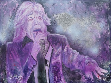 Mick Jagger: It's all over now (maybe Corona, too!???) 绘画 标题为“Mick Jagger: It's a…” 由Ursula Gnech, 原创艺术品, 丙烯