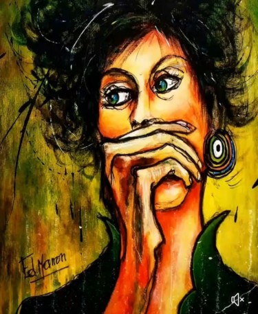 Painting titled "Camille" by Edwige Manon (edman), Original Artwork, Acrylic