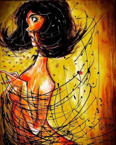 Ellyn Painting titled "Ellyn" by Edwige Manon (edman), Original Artwork, Acrylic