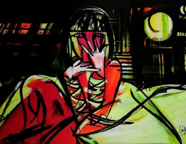 Pintura intitulada "Fear" por Edwige Manon (edman), Obras de arte originais, Acrílico