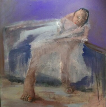 Peinture intitulée "la danseuse" par Laurence Pustoc'H, Œuvre d'art originale, Huile Monté sur Châssis en bois