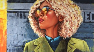 Schilderij getiteld "Sunshine in the city" door Inge Coolen, Origineel Kunstwerk, Olie