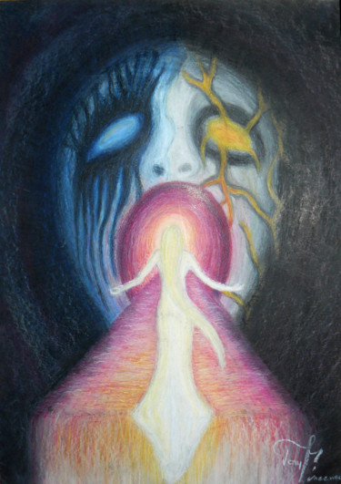 Pittura intitolato "La Tristeza y el Do…" da Tom Vincenec, Opera d'arte originale, Pastello