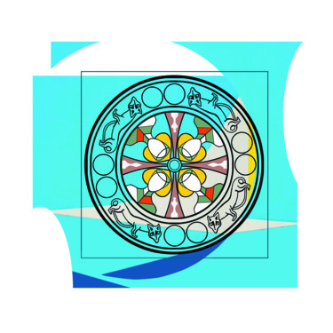 Blue ornament_Голубой орнамент Цифровое искусство под названием "Blue ornament_Голуб…" - Alexey Rasnyuk, Подлинное произведение искусства, 2D Цифровая Рабо…