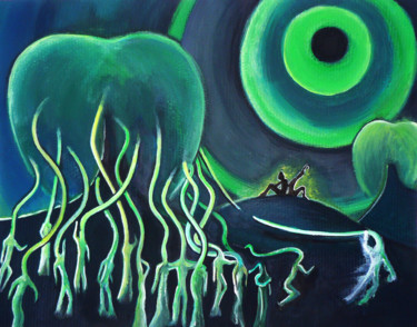 Painting titled "The Society" by Tom Vincenec, Original Artwork, Acrylic