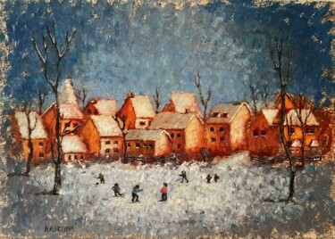 「''When the trees we…」というタイトルの絵画 Natalie Aleksejeva (NatalieVerve)によって, オリジナルのアートワーク, オイル