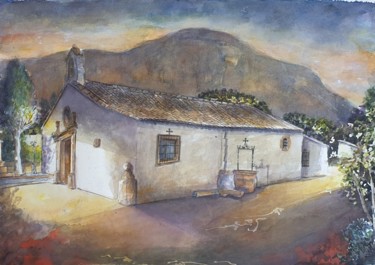Painting titled "Ermita del Popul" by Joana Bisquert, Original Artwork, Watercolor