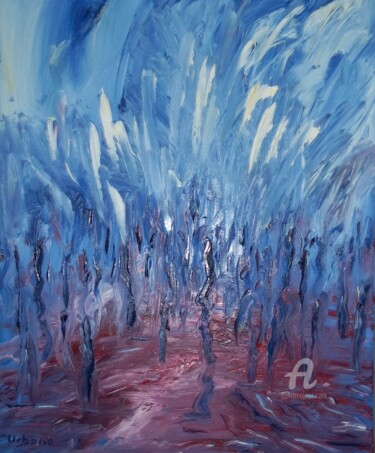 「La Foule à Paris」というタイトルの絵画 Roberto Urbanoによって, オリジナルのアートワーク, オイル