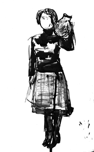 Drawing titled "The Sketch 6.  Набр…" by Vladimir Abaimov, Original Artwork, Ink