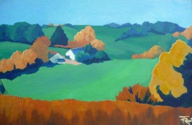 Peinture intitulée "Vallon" par Frédérique Rouquette, Œuvre d'art originale, Acrylique Monté sur Châssis en bois