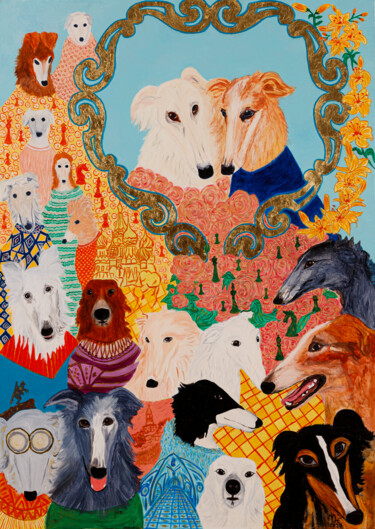 Peinture intitulée "Jubileum chez les B…" par Murielle Lucie Clément, Œuvre d'art originale, Huile
