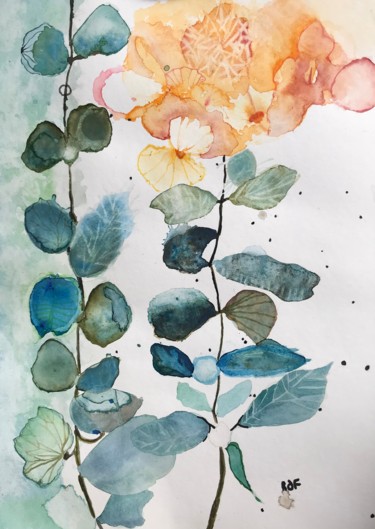 Painting titled "AMONGST THE PROFUSI…" by Rebecca De Figueiredo, Original Artwork, Watercolor