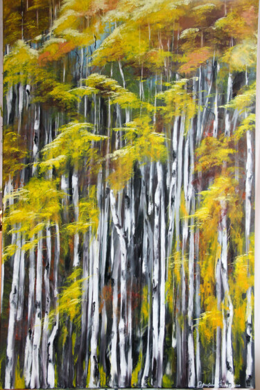Painting titled "Automne" by Iuliia Serpilina, Original Artwork, Oil