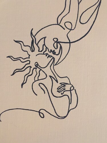 Schilderij getiteld "Le soleil a rendez…" door Caroline Jayon, Origineel Kunstwerk, Acryl Gemonteerd op Karton