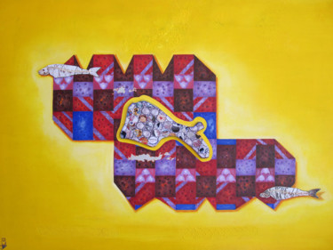 Painting titled "Eclatante Venise" by Agnès Bollé (AGNES), Original Artwork, Oil