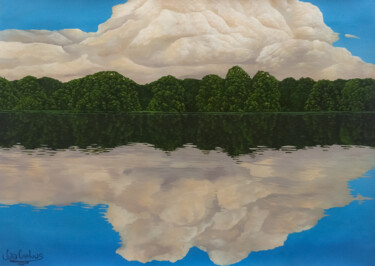 Painting titled "espelho d'água" by João Carlos, Original Artwork, Oil