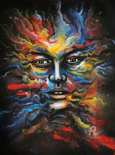 图画 标题为“Head in the clouds” 由Art De Noé, 原创艺术品, 丙烯