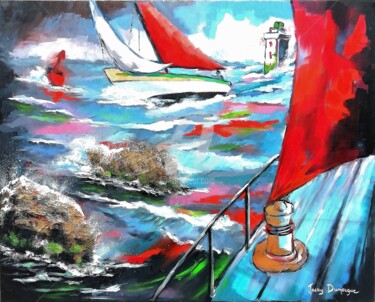 Peinture intitulée "Attention aux roche…" par Jacky Dumergue, Œuvre d'art originale, Huile