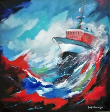 Peinture intitulée "Hommage à la SNSM" par Jacky Dumergue, Œuvre d'art originale, Huile