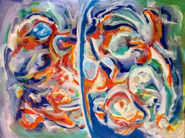Painting titled "Struggles" by Andrew Walaszek, Original Artwork, Acrylic